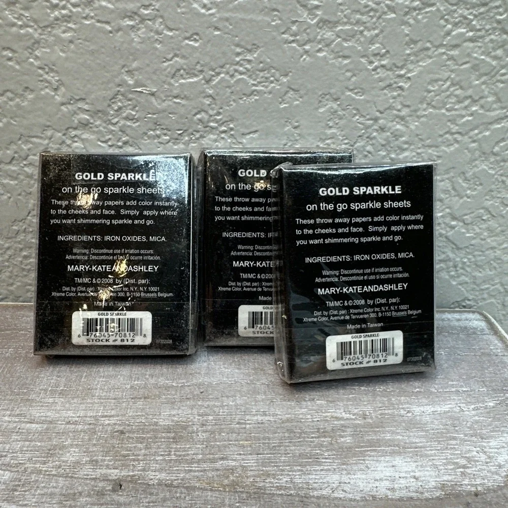 $14 🌙 3pk Mary Kate and Ashley SPARKLE Makeup‎ Sheets Gold Sparkle New